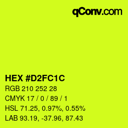 Color code: HEX #D2FC1C | qconv.com
