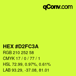 カラーコード: HEX #D2FC3A | qconv.com