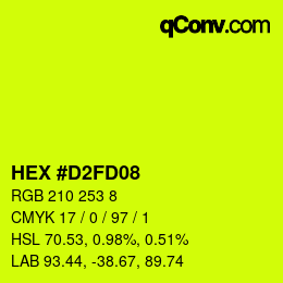 Color code: HEX #D2FD08 | qconv.com