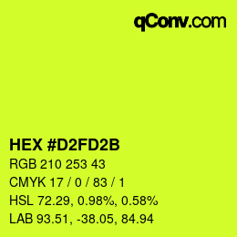 Color code: HEX #D2FD2B | qconv.com