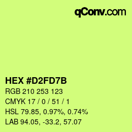 Color code: HEX #D2FD7B | qconv.com