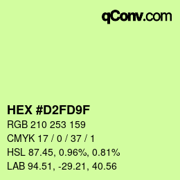 Color code: HEX #D2FD9F | qconv.com