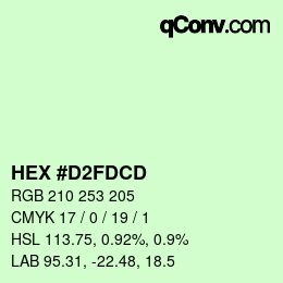 Color code: HEX #D2FDCD | qconv.com