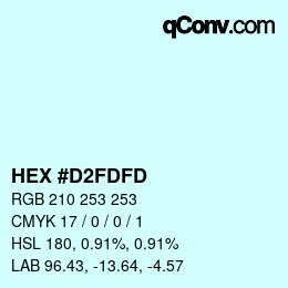 Color code: HEX #D2FDFD | qconv.com