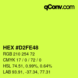 Color code: HEX #D2FE48 | qconv.com