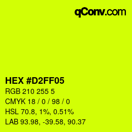 Color code: HEX #D2FF05 | qconv.com