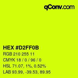 Color code: HEX #D2FF0B | qconv.com