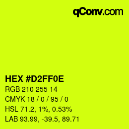 Color code: HEX #D2FF0E | qconv.com