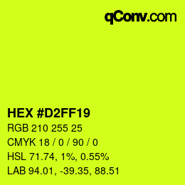 Color code: HEX #D2FF19 | qconv.com