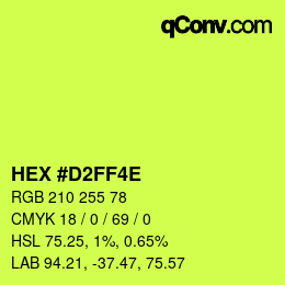 Color code: HEX #D2FF4E | qconv.com