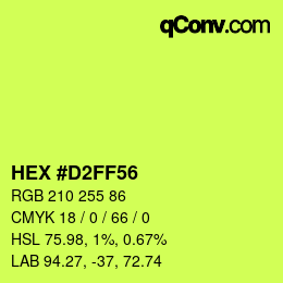 Color code: HEX #D2FF56 | qconv.com
