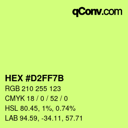 Color code: HEX #D2FF7B | qconv.com