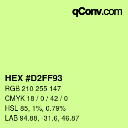 Color code: HEX #D2FF93 | qconv.com