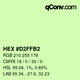 カラーコード: HEX #D2FFB2 | qconv.com