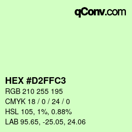 Color code: HEX #D2FFC3 | qconv.com