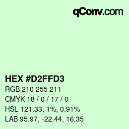 Color code: HEX #D2FFD3 | qconv.com