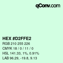 Color code: HEX #D2FFE2 | qconv.com