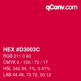 Color code: HEX #D3003C | qconv.com