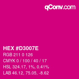 Color code: HEX #D3007E | qconv.com