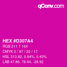 カラーコード: HEX #D307A4 | qconv.com