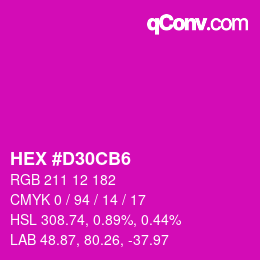 カラーコード: HEX #D30CB6 | qconv.com