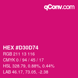 Color code: HEX #D30D74 | qconv.com