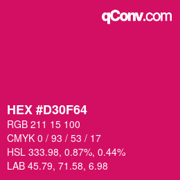 Color code: HEX #D30F64 | qconv.com