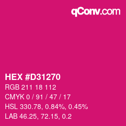 Color code: HEX #D31270 | qconv.com