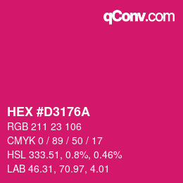 Color code: HEX #D3176A | qconv.com