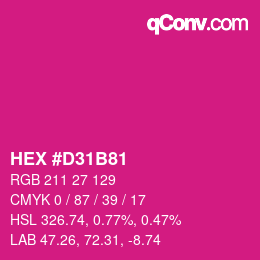 カラーコード: HEX #D31B81 | qconv.com