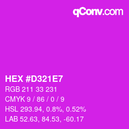 Color code: HEX #D321E7 | qconv.com