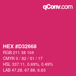 Color code: HEX #D32668 | qconv.com