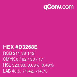 Color code: HEX #D3268E | qconv.com