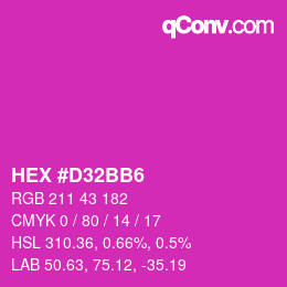 カラーコード: HEX #D32BB6 | qconv.com