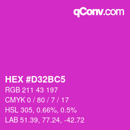 Color code: HEX #D32BC5 | qconv.com