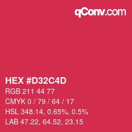 Color code: HEX #D32C4D | qconv.com