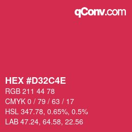 Color code: HEX #D32C4E | qconv.com