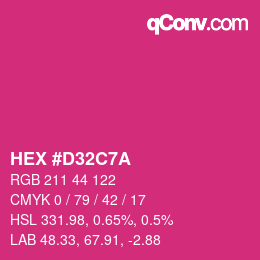 Color code: HEX #D32C7A | qconv.com