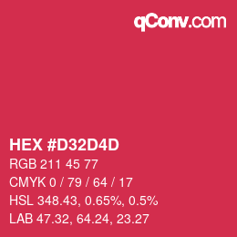 Color code: HEX #D32D4D | qconv.com