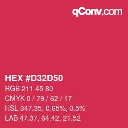 Color code: HEX #D32D50 | qconv.com