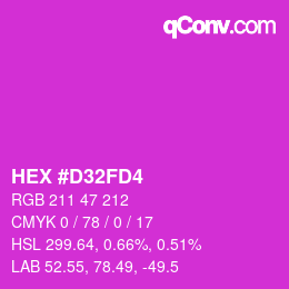 Color code: HEX #D32FD4 | qconv.com
