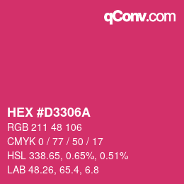 カラーコード: HEX #D3306A | qconv.com