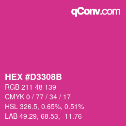 Color code: HEX #D3308B | qconv.com