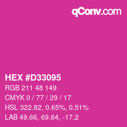 Color code: HEX #D33095 | qconv.com