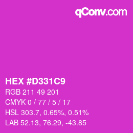 Color code: HEX #D331C9 | qconv.com