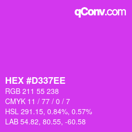 カラーコード: HEX #D337EE | qconv.com