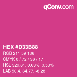 颜色代码: HEX #D33B88 | qconv.com