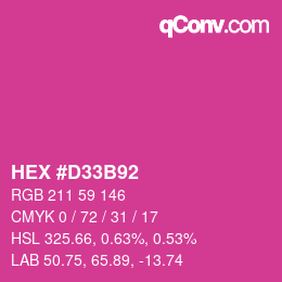 颜色代码: HEX #D33B92 | qconv.com