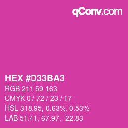 颜色代码: HEX #D33BA3 | qconv.com