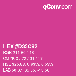 颜色代码: HEX #D33C92 | qconv.com